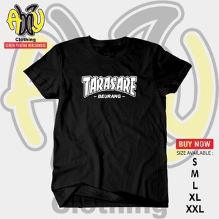 เสื้อยืดแขนสั้น ผ้าฝ้าย พิมพ์ลาย TARASARE BEURANG Combed 30s สีดํา สําหรับผู้ชายสามารถปรับแต่งได้