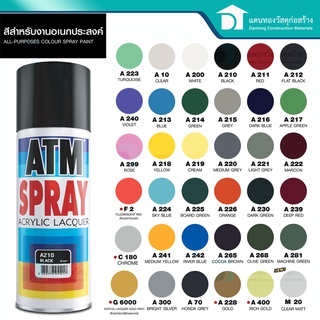 ATM สีสเปรย์ งานเอนกประสงค์ ปกปิดพื้นผิว ได้ดี ยึดเกาะแน่น บนโลหะและไม้ ขนาด 270 กรัม