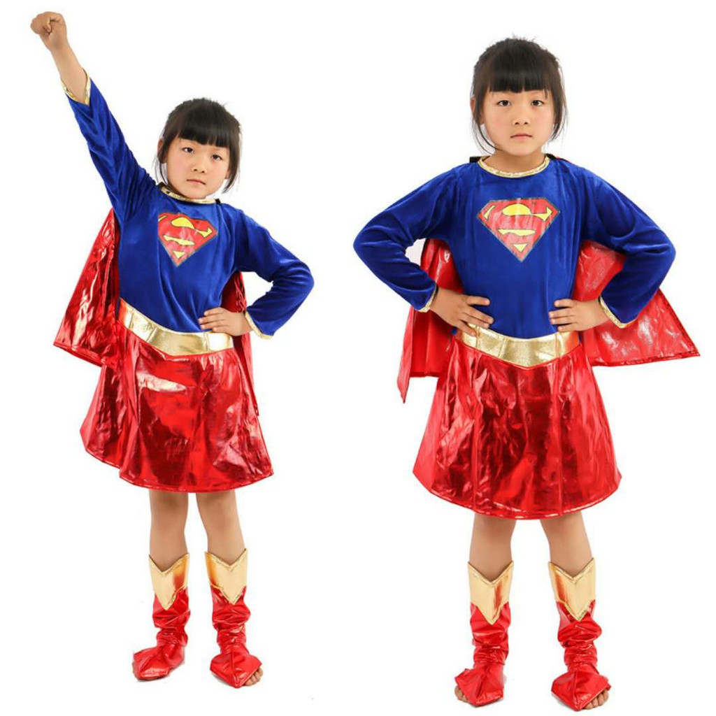 ภาพหน้าปกสินค้าชุดคอสเพลย์เด็ก Superhero Supergirl Comic