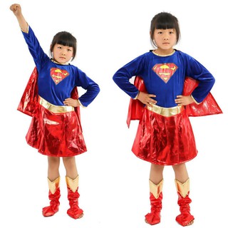 ภาพขนาดย่อของสินค้าชุดคอสเพลย์เด็ก Superhero Supergirl Comic