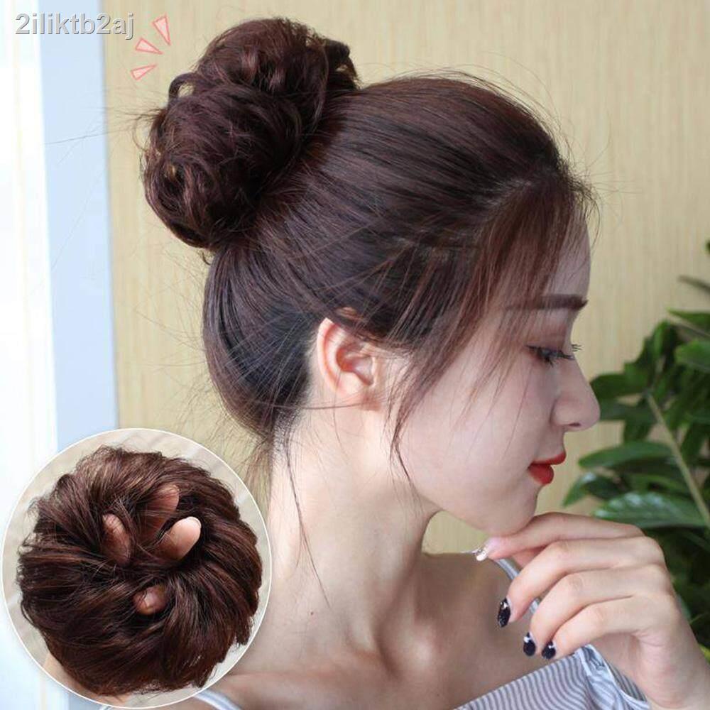brown-black-rubber-band-drawstring-curly-hairpieces-elastic-band-curly-chignon-synthetic-hair-messy-hair-donut-bun