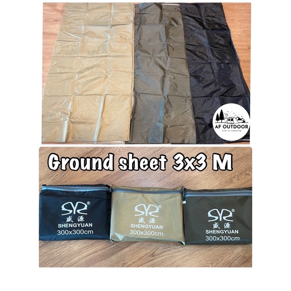 พร้อมส่ง-ground-sheet-3x3-m-กราวชีทรองเต็นท์-ผ้าใบปูพื้น-เสื่อ