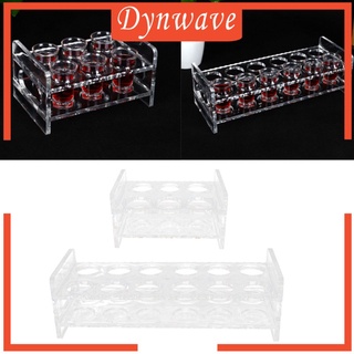 [DYNWAVE] 6-Hole Clear Acrylic Shot Glass Holder Rack Drinks Whisky Cup Serving Tray