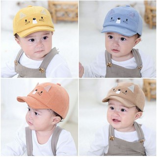 ภาพหน้าปกสินค้า[พร้อมส่ง] หมวกเด็ก 2เดือน - 18เดือน รอบหัว 46-48 cm. หมวกแก็ป ลายการ์ตูนหนูน้อยน่ารัก 🐭 หมวกแฟชั่นเด็ก ที่เกี่ยวข้อง