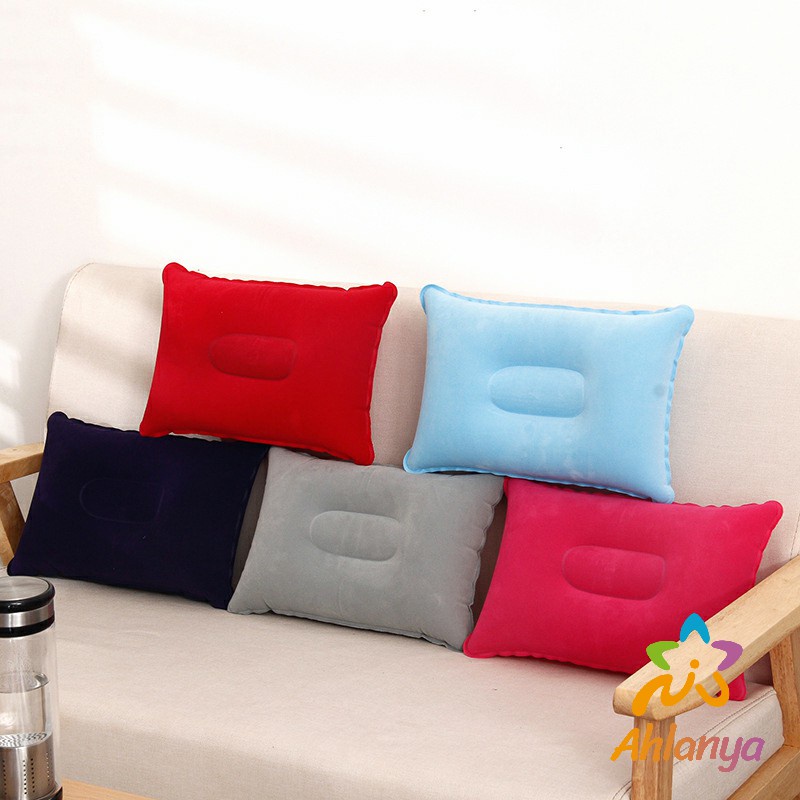 ahlanya-หมอนเป่าลม-หมอนพกพา-หมอนหนุนหลัง-หนุนนอน-inflatable-pillow