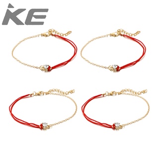 Lucky single diamond red rope One night surprise with drilled multi-foot rope Heart-shaped ank