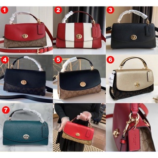 Coach C1435 C1439 C1802 Tilly Satchel 23 in Signature Canvas Women Crossbody Sling Handle Bag . กระเป๋า