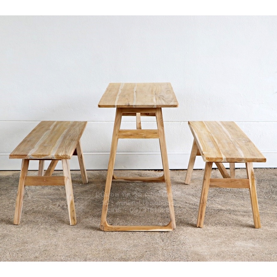 ชุดโต๊ะคาเฟ่-ร้านกาแฟ-ร้านอาหาร-มินิมอล-สอดขาใต้โต๊ะได้