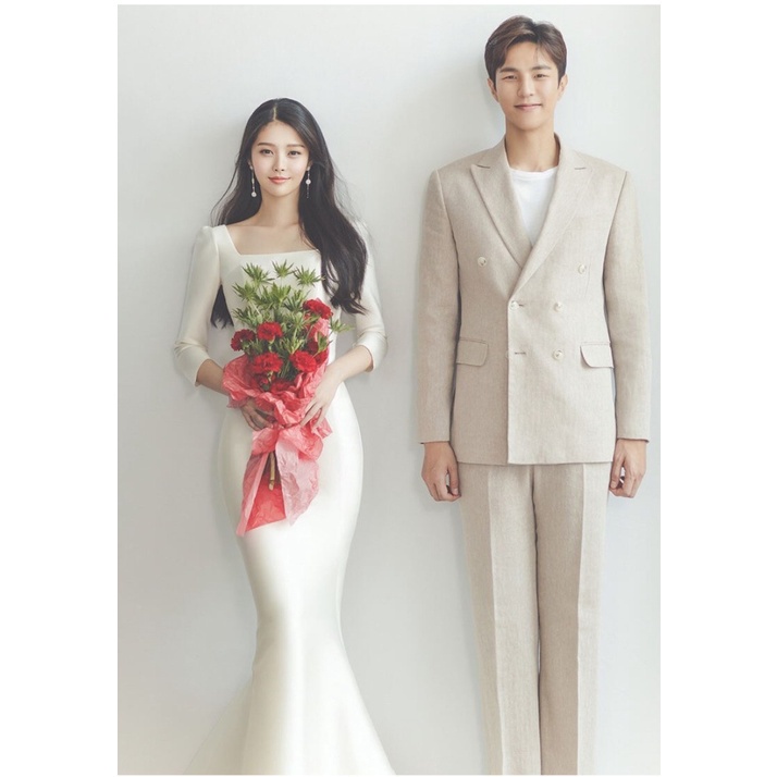 เกาหลีซาตินชุดแต่งงานที่เรียบง่ายแฟชั่นใหม่เจ้าสาวชายหาดสนามหญ้าแต่งงานฮันนีมูนเดินทางภาพชุดสีขาว