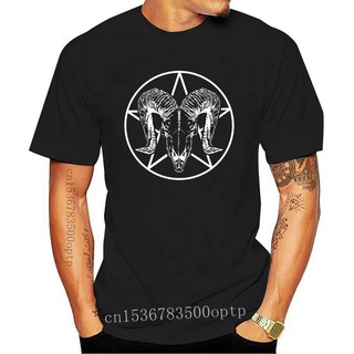 เสื้อยืด พิมพ์ลาย Unorthodox Ram Skull Pentagram สีดํา สไตล์คลาสสิก ไม่ซ้ําใคร สําหรับผู้ชาย 187430
