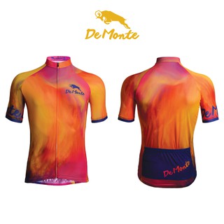DeMonte Cycling เสื้อจักรยานผู้ชาย ลายFire เนื้อผ้า Microflex ระบายอากาศดีมาก
