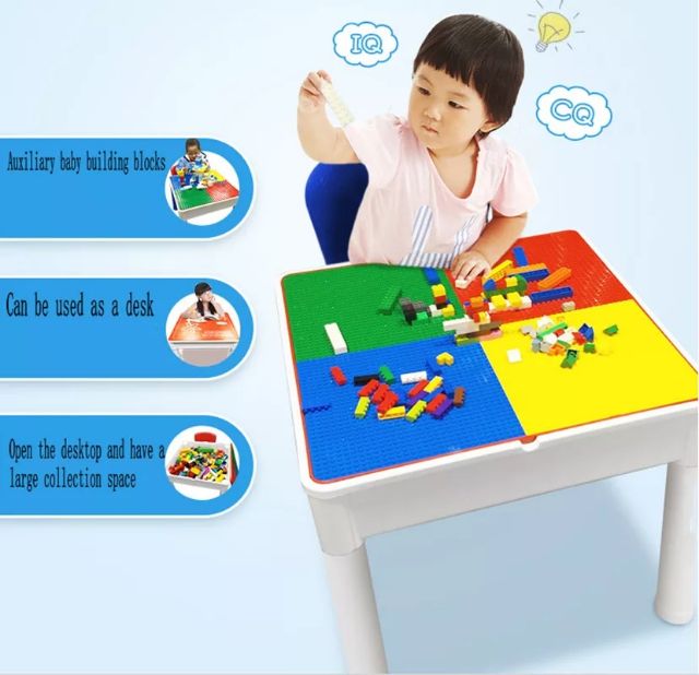 super-sale-ชุดโต๊ะต่อเลโก้-3in1-เก้าอี้2ตัว-พร้อมเลโก้อีก-1000-ชิ้น