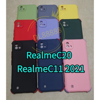 🆕งานใหม่✨พร้​อมส่งใน🇹🇭✨เคสTPU​นิ่ม​สี​พื้น​ปุ่ม​สี For RealmeC20 | Realme C20 / RealmeC11 2021 / Realme C11 2021