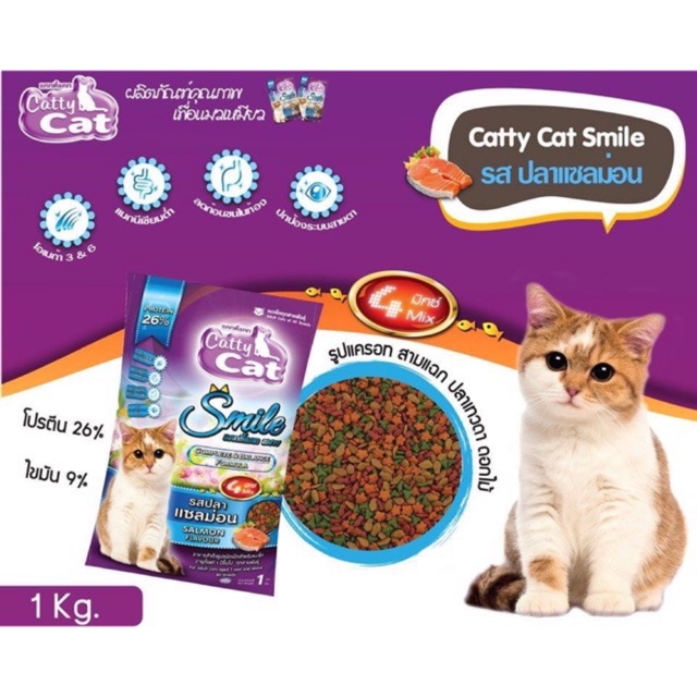 สินค้าขายดี-สำหรับน้องแมว-catty-cat-อาหารเม็ด-แพคละ-1-กิโล