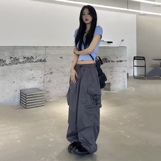 DaDulove💕 New Ins American Retro Street Overalls Casual Pants Loose Wide Leg Pants Fashion Womens Clothing