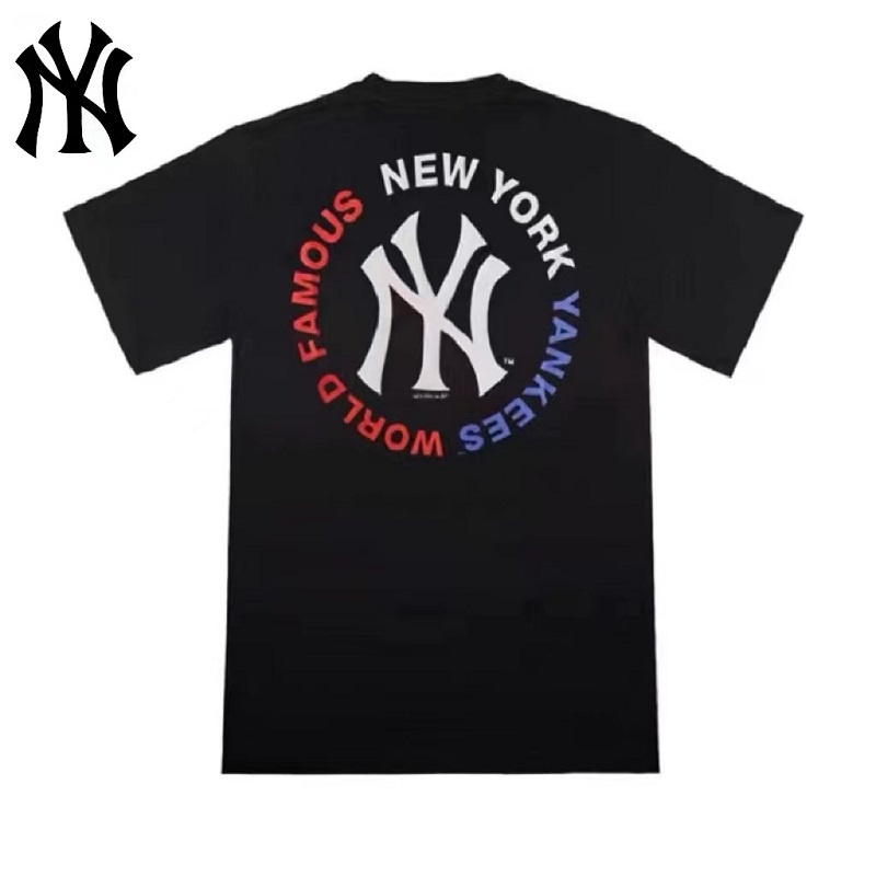 แฟชั่นคลาสสิกmlb-ny-ของแท้-น้ําแข็งจริง-ลื่น-คุณภาพสูง-ใส่ได้ทั้งชาย-หญิง-เสื้อยืดกีฬา-เสื้อยืดคู่รัก-unisex