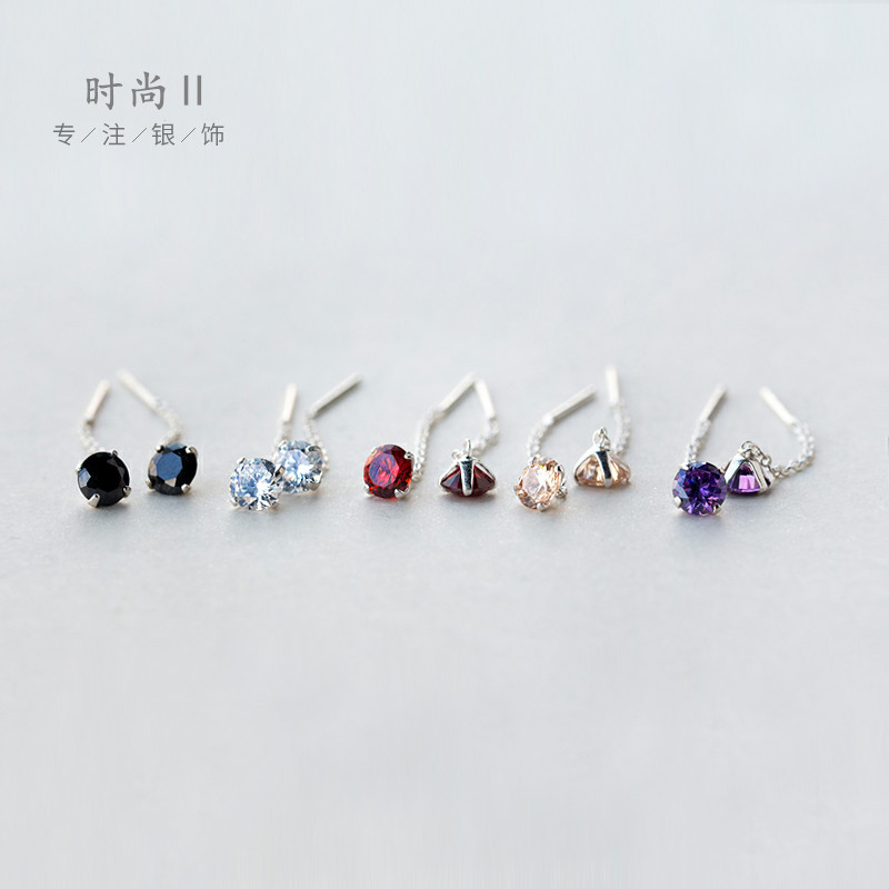 s925-sterling-silver-zircon-ear-line-simple-and-cute-earrings-student-female-jewelry-gift