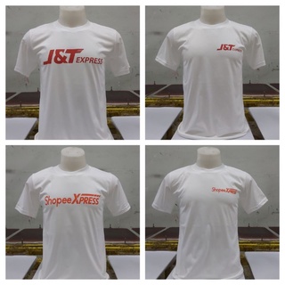 #เสื้อสีขาว  J&T Express  #เสื้อshopee Express  ผ้ายืดคอทตอน100% ตัด/เย็บ/สกรีนเอง/ขายเอง/ราคาถูก