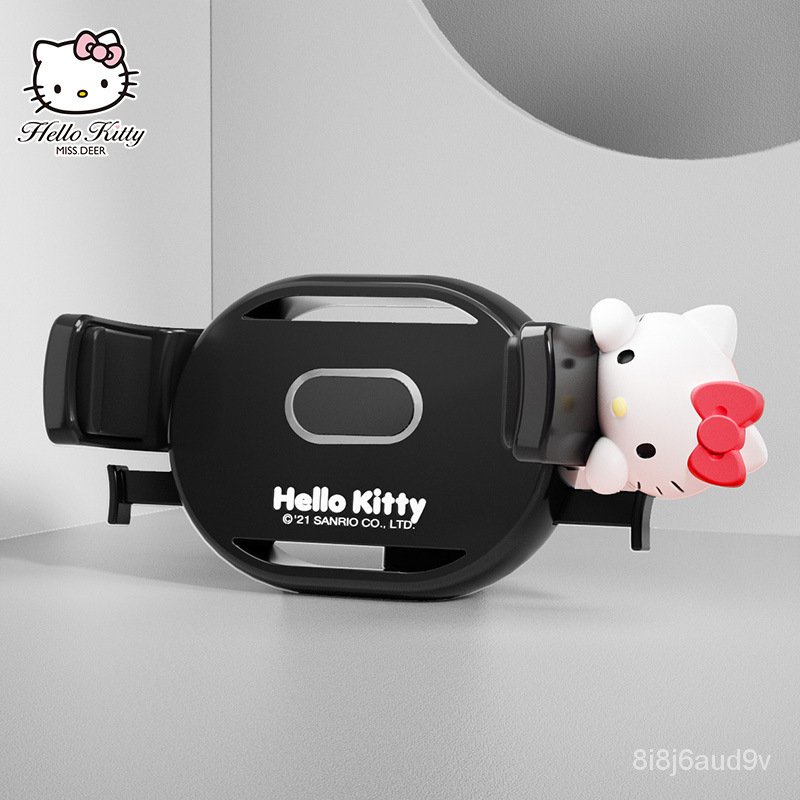 hellokitty-ที่ยึดในรถยนต์ในรถยนต์การ์ตูนน่ารักช่องระบายอากาศรองรับที่วางโทรศัพท์มือถือแบบคงที่สากล