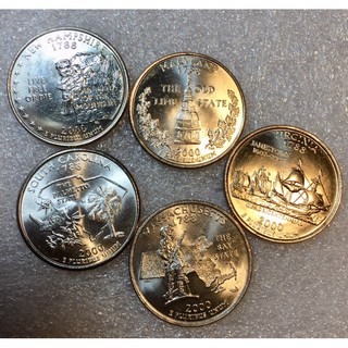 🔥 2000 - เหรียญอเมริกา ชุดสเตทควอเตอร์(25 cent)