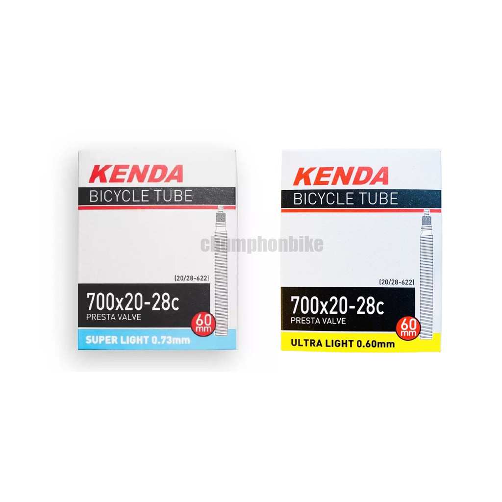 ภาพหน้าปกสินค้ายางในเสือหมอบ kenda 700x20-28c จุ๊บเล็ก จากร้าน chumphonbike บน Shopee