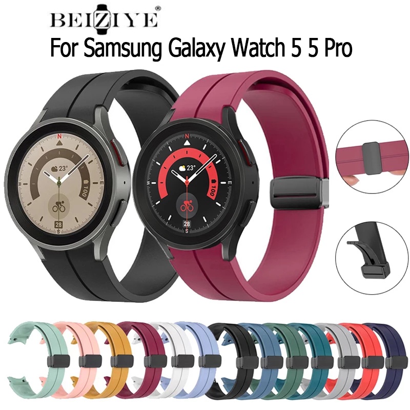 beiziye-แม่เหล็ก-สายนาฬิกาข้อมือซิลิโคน-สําหรับ-samsung-galaxy-watch-5-5-pro-40มม-44มม-45มม-smart-watch