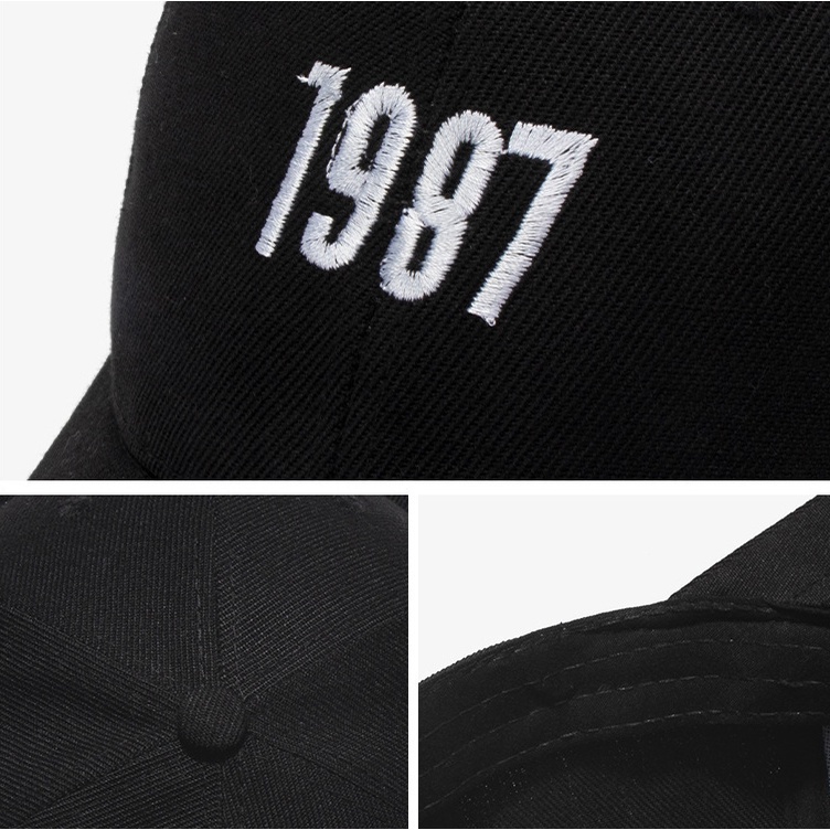 หมวกเบสบอล-1987-การออกแบบเย็บปักถักร้อยผ้าฝ้ายสำหรับผู้ชายและผู้หญิงสายรัดปรับได้กีฬากลางแจ้งหมวกป้องกันแสงแดด