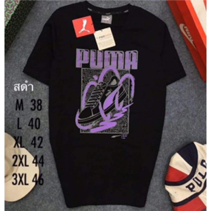 puma-เสื้อยืดคอกลมแขนสั้นนำเข้า-ราคารวมค่าจัดส่งค่ะ