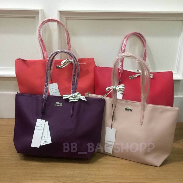 lacoste-tote-bag-outlet-สีแดงเชอรี่