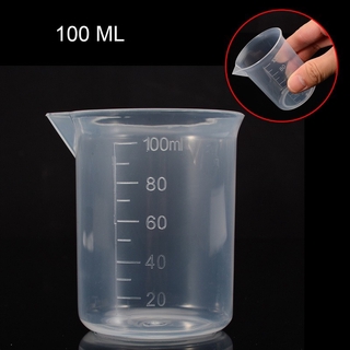 ถ้วยตวง วัสดุพลาสติก 100 มล. สำหรับใช้ในห้องปฏิบัติการ ห้องครัว ทำเบเกอรี่