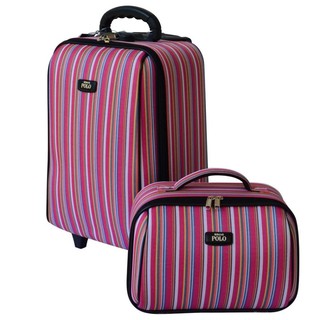 Romar Polo กระเป๋าเดินทาง 16/12 นิ้ว เซ็ทคู่ Code 580-7 Lined pattern(Pink)