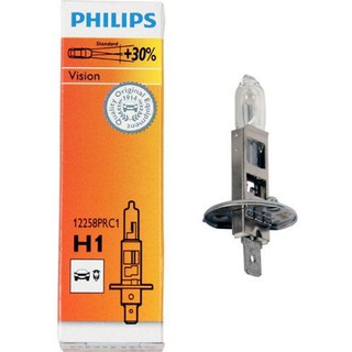 หลอดไฟหน้ารถยนต์ PHILIPS H1 55w 12v Premium Vision +30% (1 หลอด)