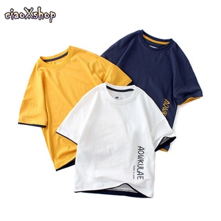 HH StreetCiaoXshopเสื้อยืดแขนสั้นผ้าคอตตอน100% สำหรับเด็กผู้ชาย,เสื้อตัวในแฟชั่นลำลองพิมพ์ตัวอักษรสำหรับฤ ผ้าฝ้ายแท้