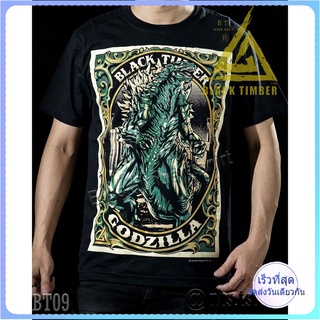 BT 0 Godzilla เสื้อยืด ลายหนัง สกรีนลายอย่างดี ผ้าหนานุ่ม ไม่หดไม่ย้วย BT Black Timber S M L XL XXL