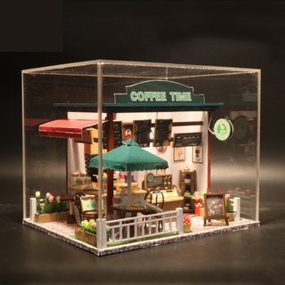 ภาพหน้าปกสินค้า[พร้อมส่ง] Cutebee บ้านตุ๊กตา DIY ร้านกาแฟ Coffee time มีฝาครอบ C06B ที่เกี่ยวข้อง