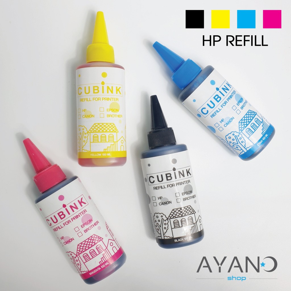 หมึกเติม-inkjet-hp-refill-ทุกรุ่น-ขนาด-100-ml-รับประกันหัวไม่ตัน