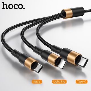 Hoco UD02A 3 in 1 USB Fast Charge Cable for iPhone Samsung Xiaomi HUAWEI Vivo OPPO Micro USB Type C Charging Wire Charg
