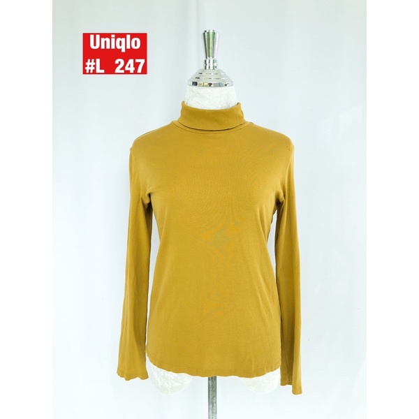 เสื้อคอเต่าแขนยาว-uniqlo-size-l-เสื้อคอเต่าสีพื้น-เสื้อคอเต่า-สเวตเตอร์