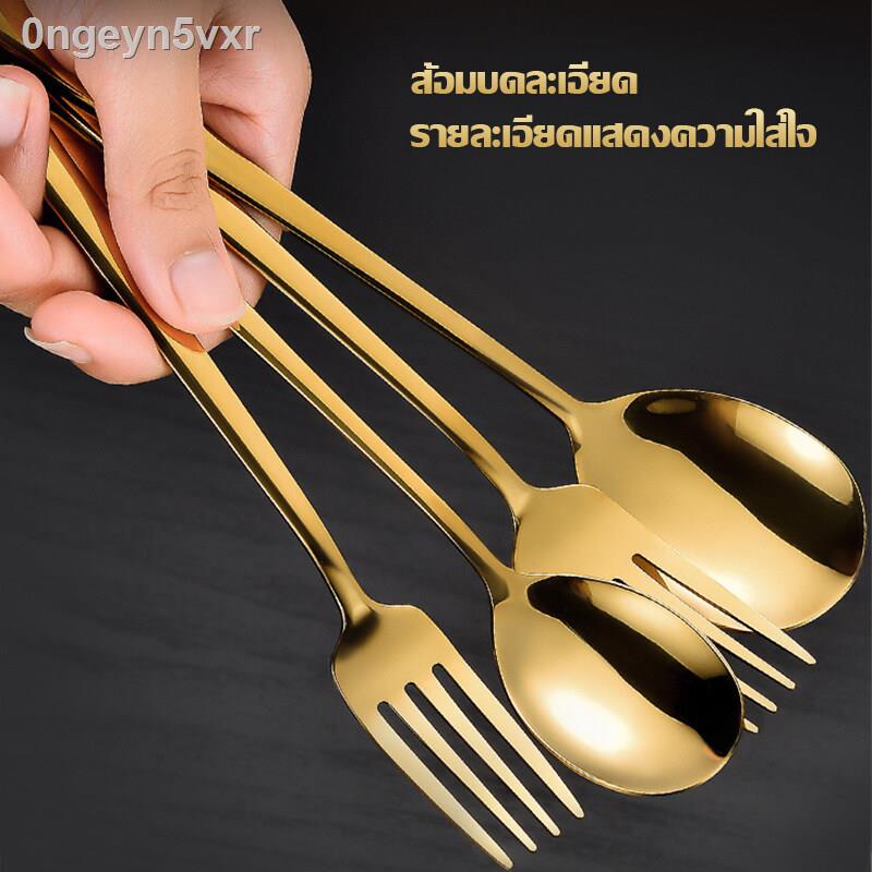 ช้อน-ส้อม-ช้อนส้อมเกาหลีสแตนเลส304-ดีไซต์เรียบหรู-ความยาวด้าม-21-cm-a343