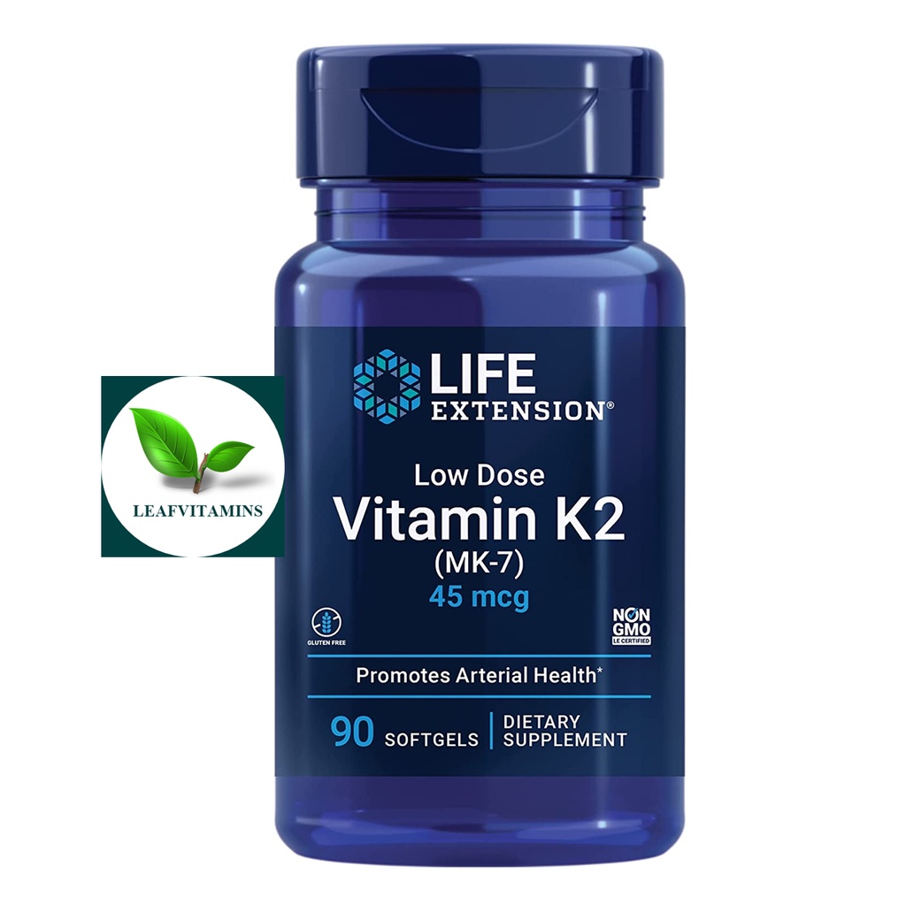 Life Extension Low Dose Vitamin K2 MK7 45 mcg / 90 Softgels Shopee