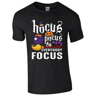 เสื้อยืดโอเวอร์ไซส์พร้อมส่ง เสื้อยืดแขนสั้น ผ้าฝ้าย 100% พิมพ์ลาย Hocus Pocus Everybody Focus Halloween Sanderson Sister