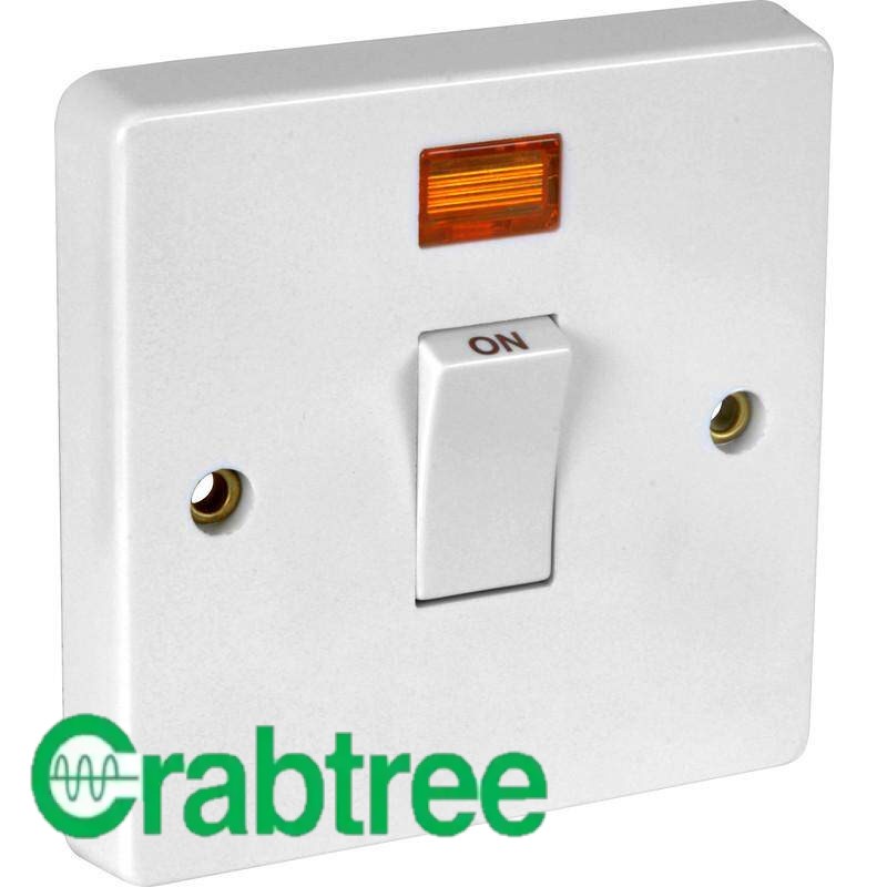 สวิทซ์แอร์ เบรกเกอร์แอร์ 20A 32A ขาว CRABTREE Control Switch with Neon ...