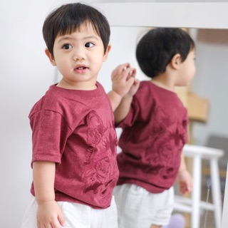 เสื้อเด็ก Kid Tshirt ลายหมาป่า สีแดง ผ้านุ่ม COTTON 100% เสื้อยืดเด็ก เสื้อยืด