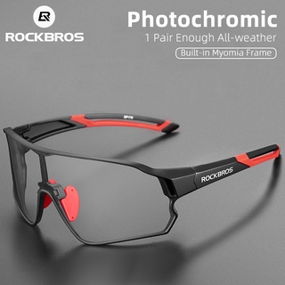Rockbros แว่นตากันแดด โฟโตโครมิก เหมาะกับการวิ่ง เล่นกีฬากลางแจ้ง ขี่จักรยานยนต์ สําหรับผู้ชาย