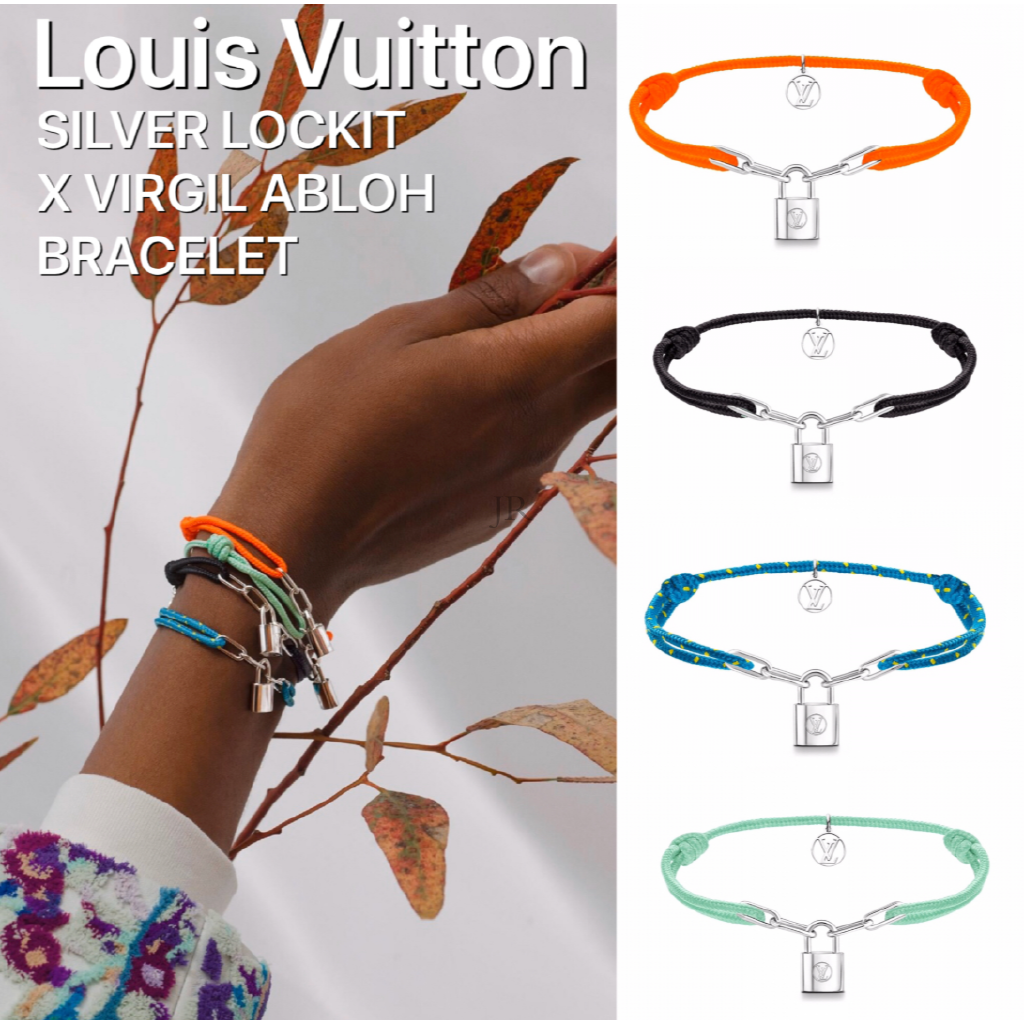 Louis Vuitton x UNICEF Lockit Blue Cord Sterling Silver Charm Bracelet Louis  Vuitton