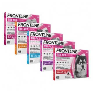 Frontline Tri-Act  ยาหยดป้องกัน และกำจัดยุง เห็บ หมัด และแมงวันคอก สำหรับสุนัข จำนวน 1 กล่อง