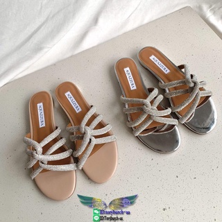 aquezzura glister-detailed womens flat summer sandal slide slipper casual flip flop size35-40