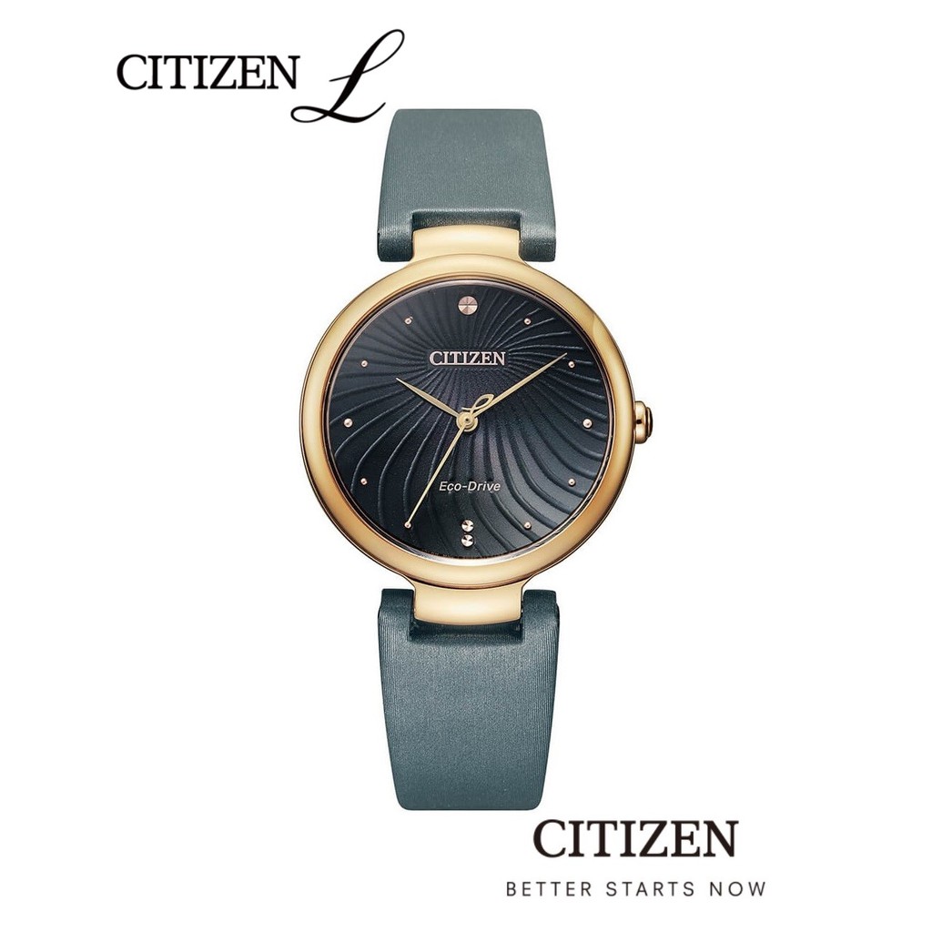 citizen-l-eco-drive-em0853-14h-satin-leather-lady-watch-นาฬิกาผู้หญิงพลังงานแสง