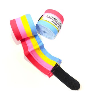 ภาพขนาดย่อของภาพหน้าปกสินค้าHandwraps Summer Rainbow (ราคาต่อคู่) ผ้าพันมือมวยไทย รุ่นพรีเมียม กระชับ จากร้าน mochimoji บน Shopee