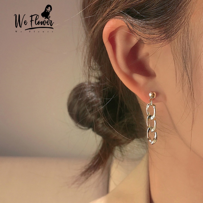 we-flower-normcore-s925-เงินโลหะโซ่ห้อยต่างหูสำหรับผู้หญิงเก๋ต่างหูแฟชั่นเกาหลีหู-jewelry